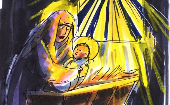 Í glampanum frá Betlehemsljósinum