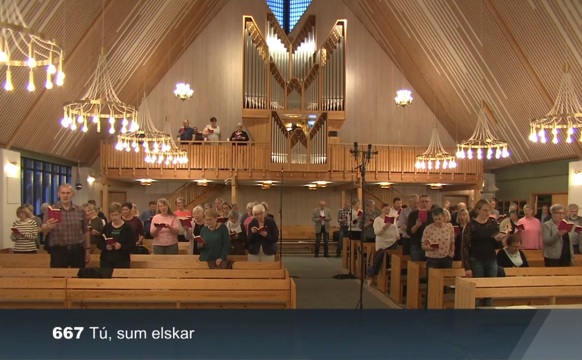 Fuglafjørður: Sungu 42,5 sálmar út í eitt