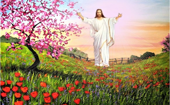 Jesus í blómugarði.jpg